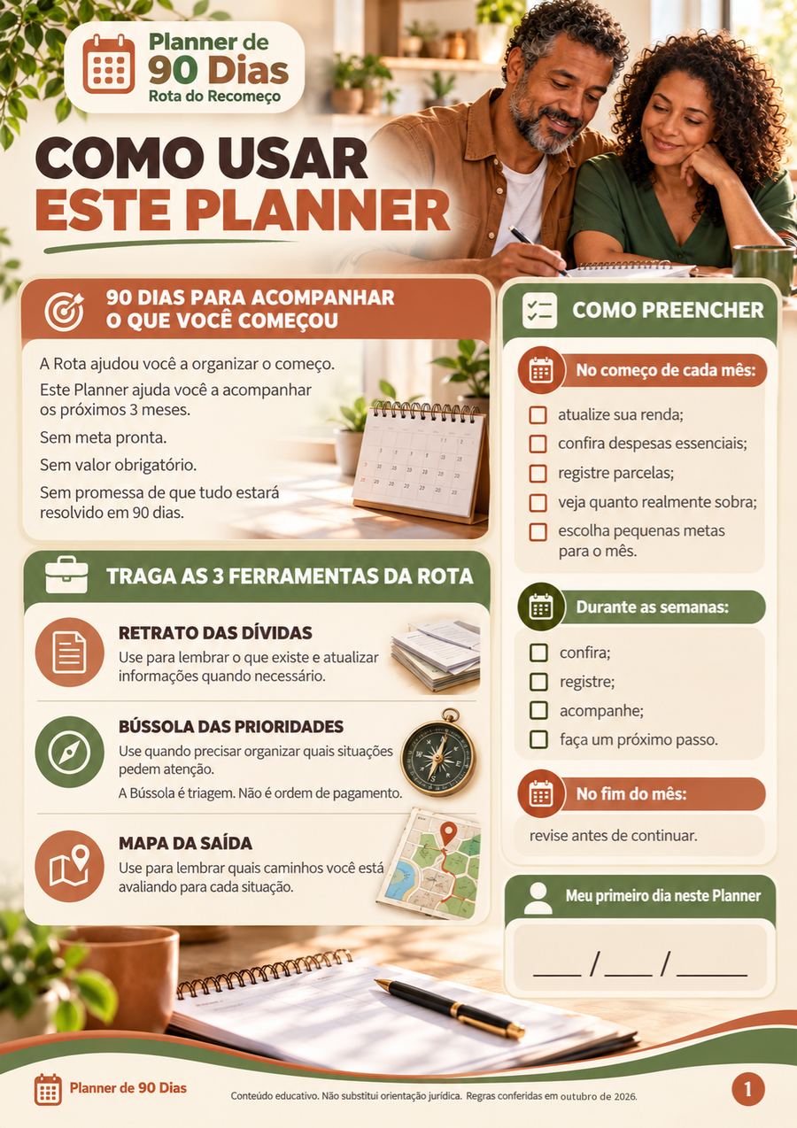 Página do Planner de 90 Dias